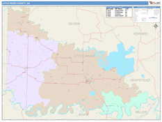 Little River County, AR Digital Map Color Cast Style